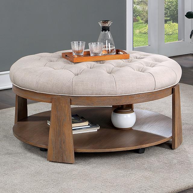 GUIS Round Coffee Table, Beige Half Price Furniture