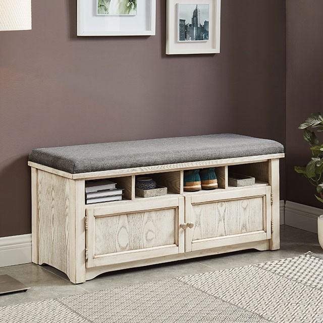 Gwebdolyn Weather White Shoe Bench Half Price Furniture