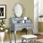 Harriet Silver Vanity w/ Stool Half Price Furniture