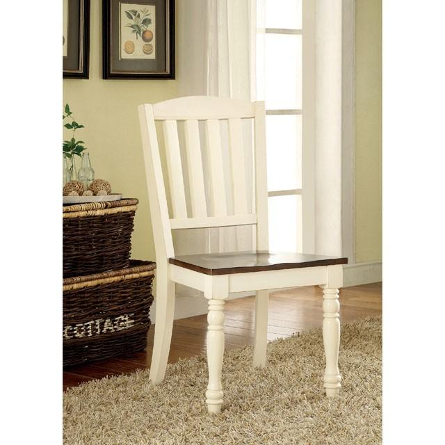 HARRISBURG Vintage White/Dark Oak Side Chair (2/CTN) Half Price Furniture