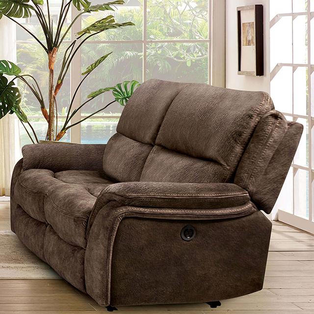 HENRICUS Loveseat, Dark Brown Half Price Furniture