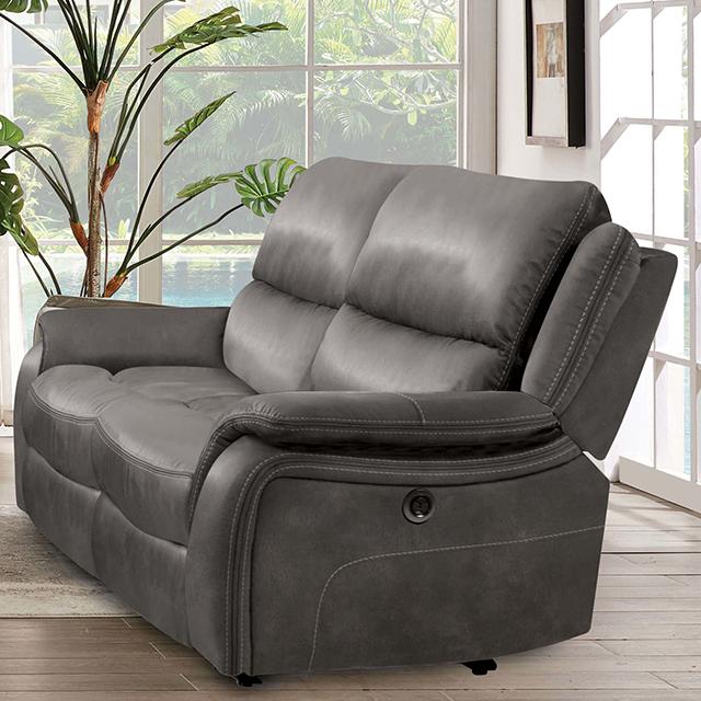 HENRICUS Loveseat, Dark Gray Half Price Furniture