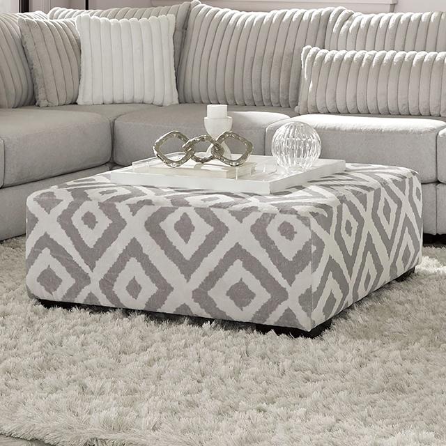 HERMISTON Ottoman, Gray Half Price Furniture