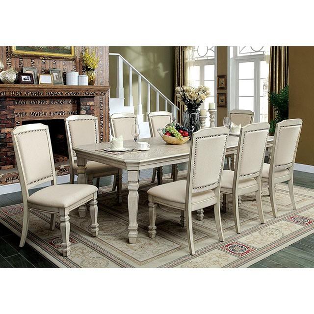 HOLCROFT Antique White/Ivory Dining Table Half Price Furniture