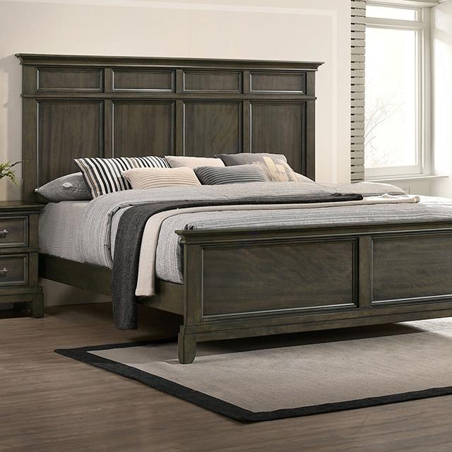 HOUSTON Cal.King Bed, Gray Half Price Furniture