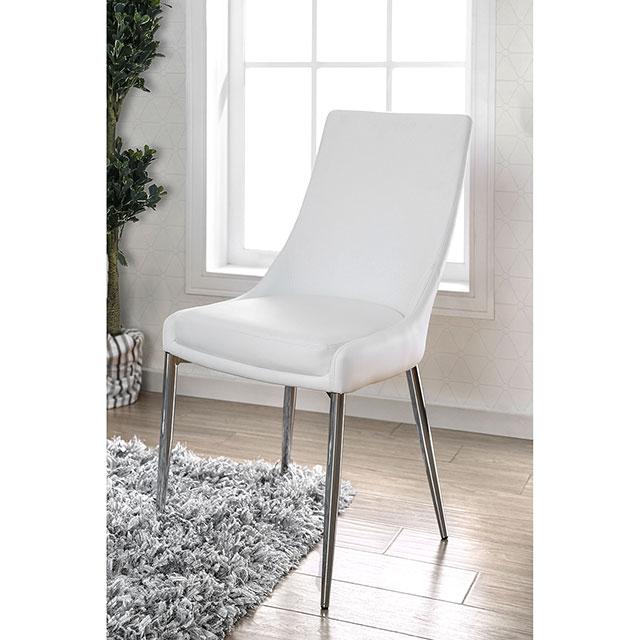 Izzy Silver/White Side Chair, White (2/CTN) Half Price Furniture