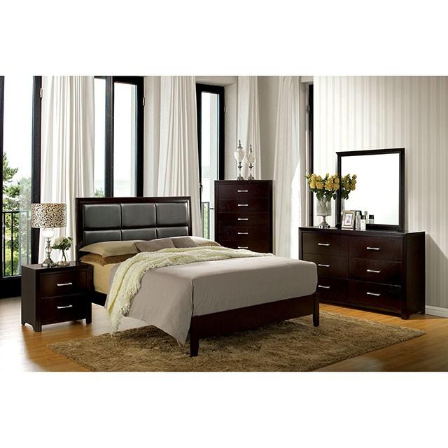 JANINE Espresso Cal.King Bed Half Price Furniture