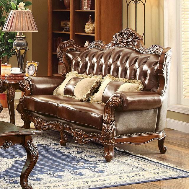 Jericho Brown/Dark Oak Love Seat Half Price Furniture