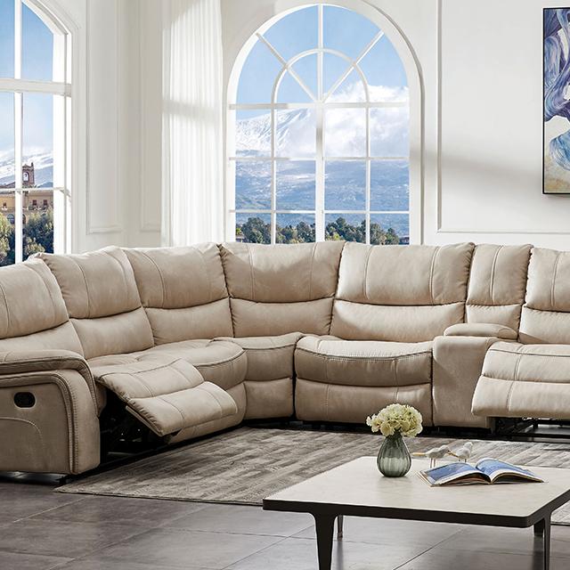 JEROMINUS Sectional, Beige Half Price Furniture