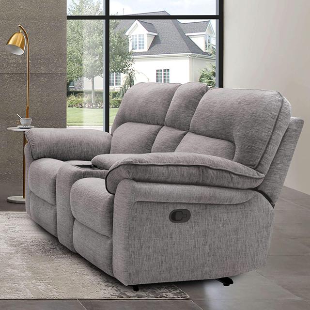 JOSIAS Loveseat, Light Gray Fabric Half Price Furniture