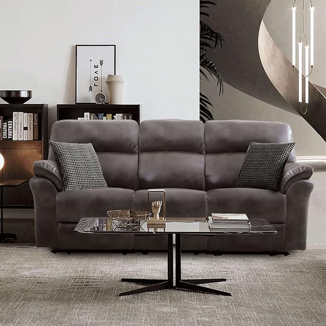 JOSIAS Sofa, Dark Gray Leatherette Half Price Furniture