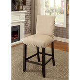 Kaitlin Light Walnut/Beige Counter Ht. Chair (2/CTN) Half Price Furniture