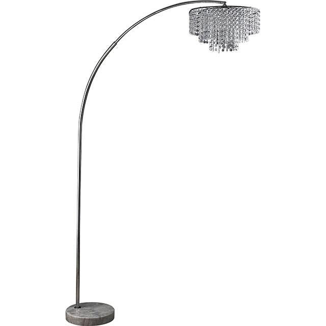 Julie Chrome 62"H Crystal Chrome Arch Lamp Half Price Furniture