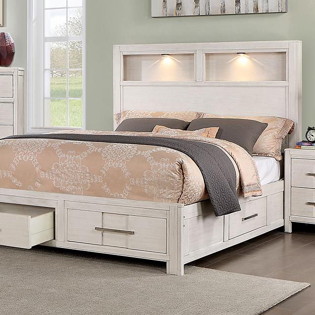 KARLA Cal.King Bed, White Half Price Furniture