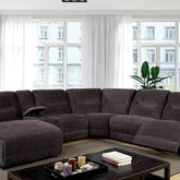 KARLEE II Gray Sectional w/ Console Half Price Furniture