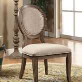 Kathryn Rustic Dark Oak/Beige Side Chair (2/CTN) Half Price Furniture