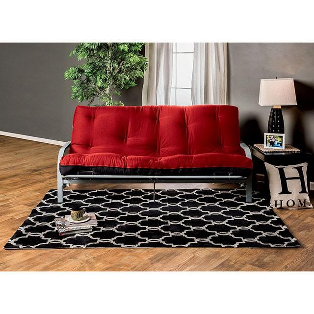 KNOX Red 8" Red/Black Futon Mattress w/ Inner Spring Half Price Furniture