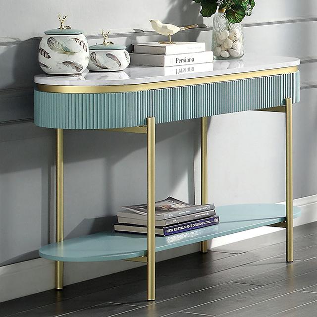 KOBLENZ Sofa Table, Light Teal Half Price Furniture