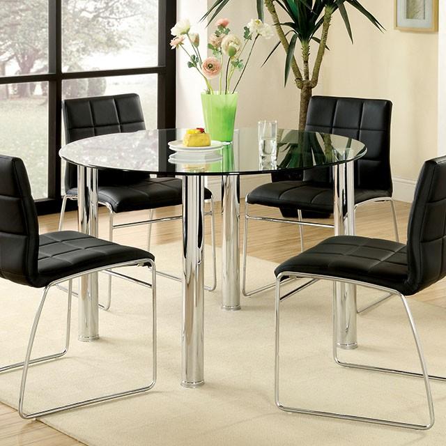 Kona I Chrome Round Dining Table Half Price Furniture