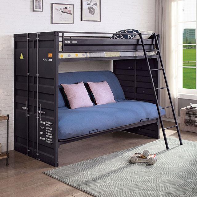 LAFRAY Twin Bunk Bed w/ Futon Base Half Price Furniture