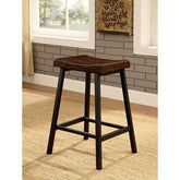 Lainey Medium Weathered Oak/Black Counter Ht. Stool (2/CTN) Half Price Furniture