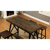 Lainey Weathered Medium Oak/Black Counter Ht. Table Half Price Furniture