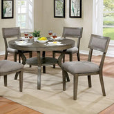 Leeds Gray Round Dining Table Half Price Furniture