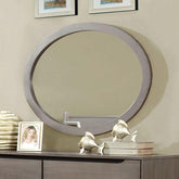 Lennart Gray Oval Mirror Half Price Furniture