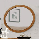 Lennart Oak Oval Mirror Half Price Furniture