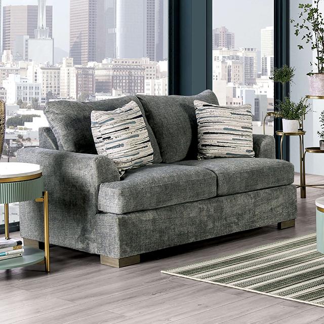 LEYTONSTONE Loveseat, Gray Half Price Furniture