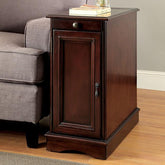 LILITH I Cherry Side Table w/ USB Half Price Furniture