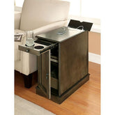 LILITH I Gray Side Table w/ USB Half Price Furniture