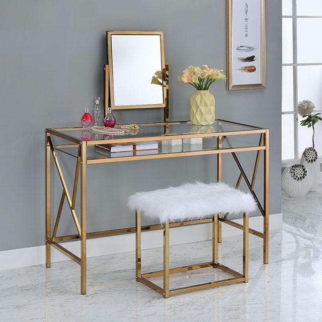 LISMORE Champagne Vanity w/ Stool Half Price Furniture