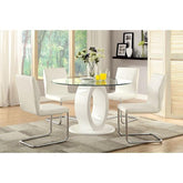 LODIA I White Round Table Half Price Furniture