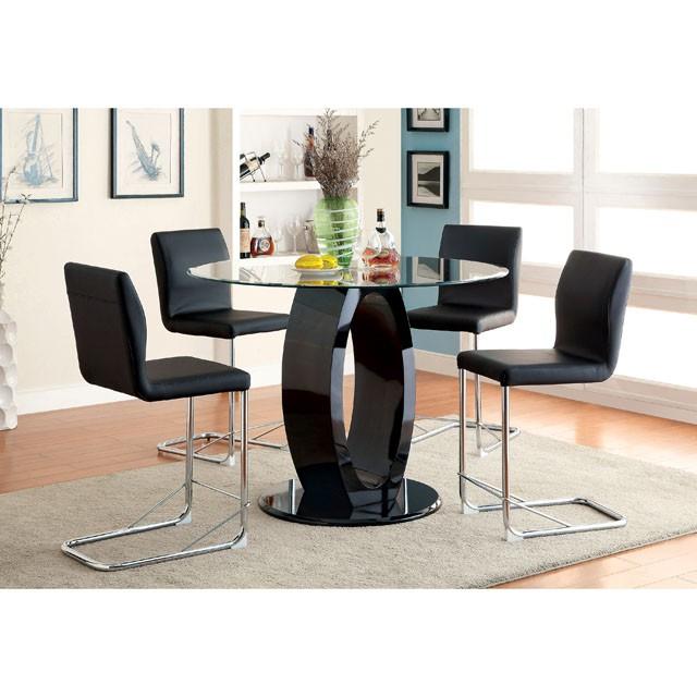 LODIA II Black Round Counter Ht. Table Half Price Furniture