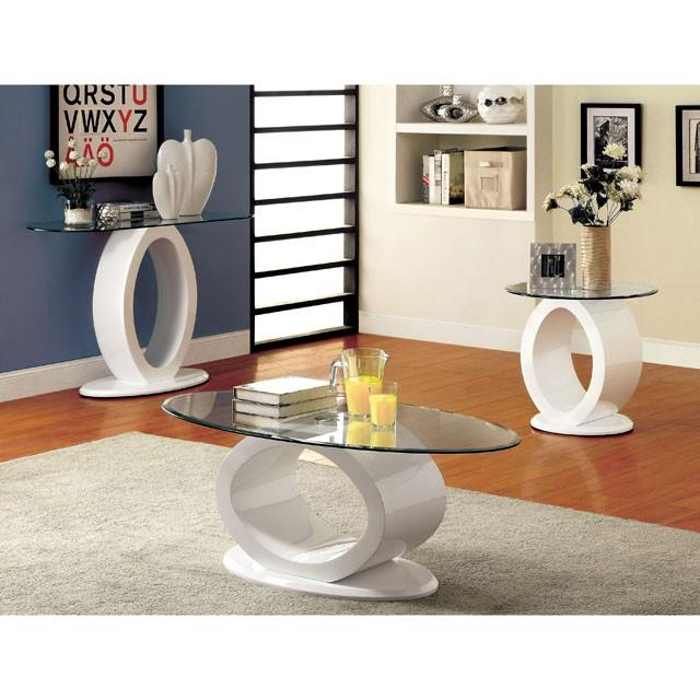 LODIA III White Coffee Table, White Half Price Furniture