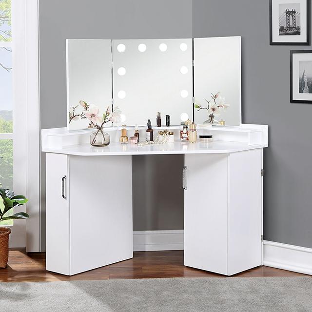 LORYBELLE Vanity Set, White Half Price Furniture