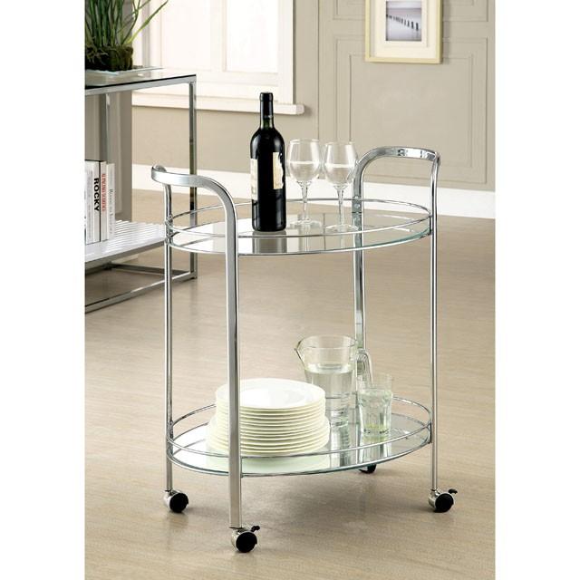 LOULE Chrome Serving Cart Half Price Furniture