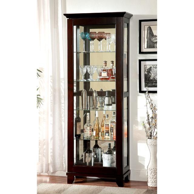 LUDDEN Dark Walnut Curio Half Price Furniture