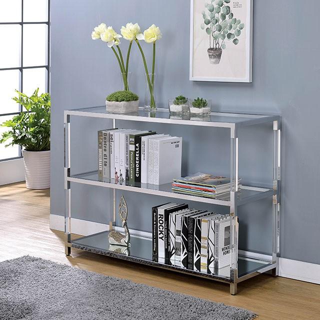 Ludvig Chrome/Clear Sofa Table Half Price Furniture