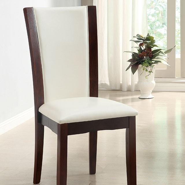 Manhattan I Dark Cherry/White Side Chair, White (2/CTN) Half Price Furniture