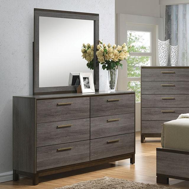 MANVEL Two-Tone Antique Gray Dresser Half Price Furniture