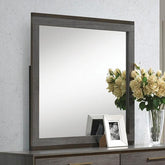 MANVEL Two-Tone Antique Gray Mirror Half Price Furniture