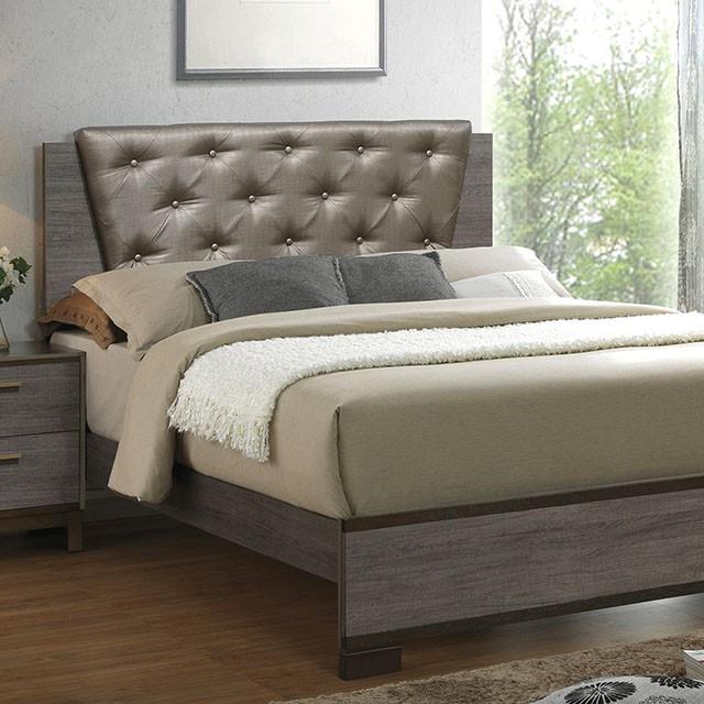 MANVEL Two-Tone Antique Gray Queen Bed Half Price Furniture