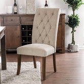 Marshall Beige/Rustic Oak Side Chair (2/CTN) Half Price Furniture