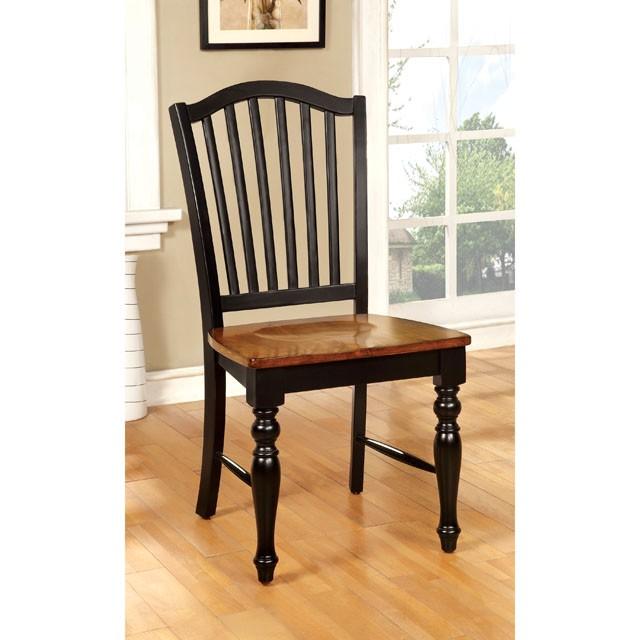 MAYVILLE Black/Antique Oak Side Chair (2/CTN) Half Price Furniture