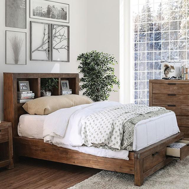 Mcallen Weathered Light Oak E.King Bed Half Price Furniture