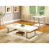 MEDA White/Chrome End Table, White Half Price Furniture