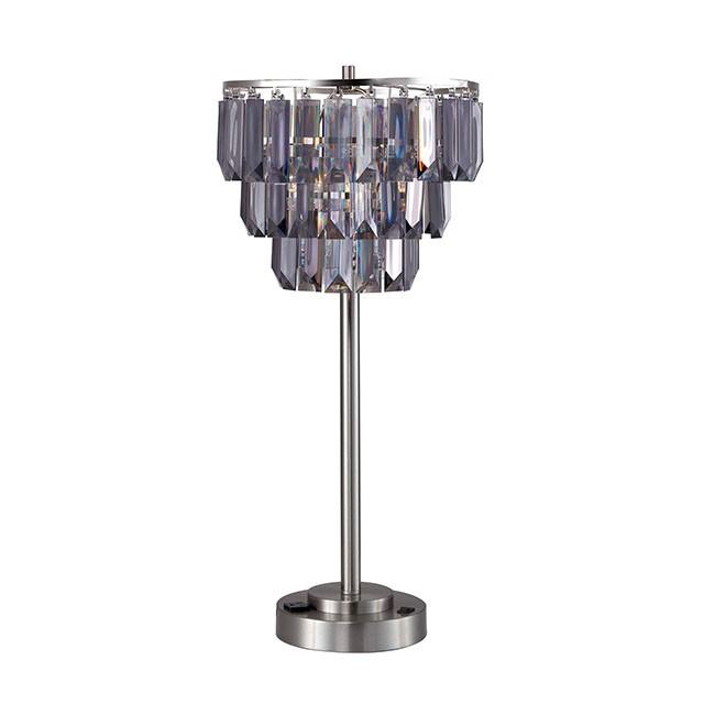 Meg Black/Chrome Table Lamp Half Price Furniture