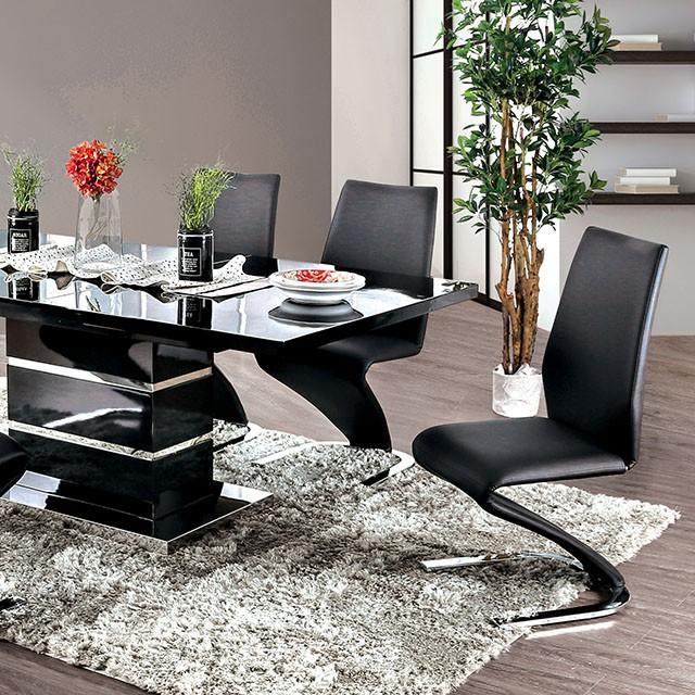 Midvale Black/Chrome Dining Table Half Price Furniture